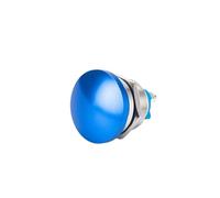 Interruttore a pulsante in metallo da 16/19/22 mm, impermeabile, momentaneo, con vite di ripristino, rosso, verde, blu, testa a fungo(22mm Blue)