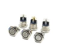 Interruttore a pulsante in metallo da 22 mm, 5 V, con blocco momentaneo e luce, 1 pz.(White Led,MOMENTARY_RING_12-24V)