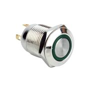 Interruttore a pulsante in metallo illuminato a LED rosso blu bianco giallo verde da 12 mm, 10 pezzi, 4 pin, tondo piatto, momentaneo, 3 V, 5 V, 12 V, 24 V, 110 V, 220 V(MOMENTARY_RED LED_48V)