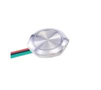 Interruttore a pulsante in metallo impermeabile a corsa breve con fili 1NO, luce LED con autoripristino momentaneo(Blue Led(1NO),STAINLESS STEEL(W)_30MM_220V)