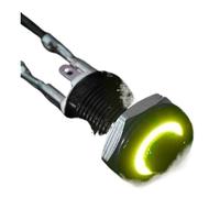 Interruttore a pulsante in metallo impermeabile ad alta pressione 1NO con luce LED, autobloccante/reset 3/6/12/24/220 V, 8/10/12/16 mm, nero ossidato(Yellow LED (1NO),220V_12MM(1NO)_SELF-RESET(1NO))