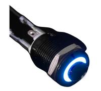 Interruttore a pulsante in metallo impermeabile ad alta pressione 1NO con luce LED, autobloccante/reset 3/6/12/24/220 V, 8/10/12/16 mm, nero ossidato(Blue LED (1NO),12-24V_10MM(1NO)_SELF-LOCKING(1NO))