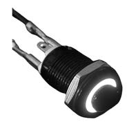 Interruttore a pulsante in metallo impermeabile ad alta pressione 1NO con luce LED, autobloccante/reset 3/6/12/24/220 V, 8/10/12/16 mm, nero ossidato(White LED (1NO),220V_10MM(1NO)_SELF-RESET(1NO))