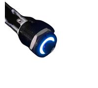 Interruttore a pulsante in metallo impermeabile ad alta pressione con luce LED, autobloccante/reset 3/6/12/24/220 V, 8/10/12/16 mm, nero ossidato(Blue,SELF-RESET_12MM_12-24V)