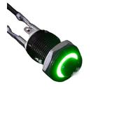 Interruttore a pulsante in metallo impermeabile ad alta pressione con luce LED, autobloccante/reset 3/6/12/24/220 V, 8/10/12/16 mm, nero ossidato(Green,SELF-RESET_10MM_3-6V)