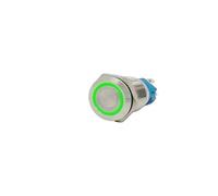 Interruttore a pulsante in metallo momentaneo/a scatto retroilluminato a LED 5/12/24/220 V con fissaggio, accensione/spegnimento, fai da te, elettronico(GREEN LED,22MM_FIXED SELF-LOCKING_12-24V(12V))