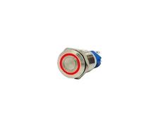 Interruttore a pulsante in metallo momentaneo/a scatto retroilluminato a LED 5/12/24/220 V con fissaggio, accensione/spegnimento, fai da te, elettronico(RED LED,12MM_MOMENTARY SELF-RESET_3-6V(5V))