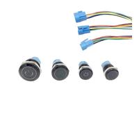 Interruttore a pulsante in metallo nero Start Stop 12/24/220V 16/19/22mm momentaneo/a scatto(WHITE POWER LED,22MM_FIXED SELF-LOCKING_3-6V(5V))