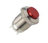 Interruttore a pulsante in metallo rotondo alto momentaneo impermeabile da 12 mm Interruttore a pulsante in metallo con altoparlante a clacson for avvio auto * 5 pezzi(Red)