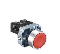 Interruttore a pulsante in metallo serie XB2 Ripristino automatico Testa a fungo piccolo Sedile centrale Arresto di emergenza Manopola da 22 mm Avvio a chiave Accensione graduale(XB2-10BN-34)