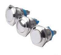 Interruttore a pulsante in ottone impermeabile da 12 V, 19 mm, tipo On/Off a breve termine, con guarnizione IP66 per relè e avviamento elettromagnetico (testa piatta)