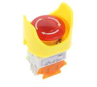 Interruttore a pulsante industriale con arresto di emergenza AC 660V10A con cappuccio a fungo rosso 1NO 1NC DPST(Type E 1 NC)
