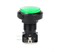Interruttore a pulsante industriale da 45 mm, per console di gioco e lavatrice con corrente nominale 15 A e cablaggio interno sicuro (verde)
