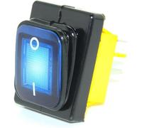Interruttore a pulsante, KCD4 T85 220V 30A Interruttore a levetta LED impermeabile IP68 rosso blu verde 4 pin Marine Frozen(Blue,220v)