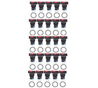 Interruttore a Pulsante Lampada Quadrato, 25 Pezzi, ABS, Ottone, Auto Bloccante con Luce, 16mm, 24V Rosso - Alta Durabilità, Contatti Argento Auto Pulenti, Ideale per Quadri (Rossa)