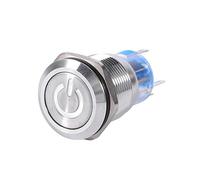 Interruttore a pulsante LED, 2,1 x 3,9 cm / 0,83"x 1,54" Interruttore autobloccante in acciaio inossidabile 19 mm / 0,75" Larghezza filettatura vite
