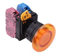 Interruttore a Pulsante Mantenuto IDEC 22mm Ambra 1NO-1NC IP65
