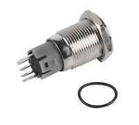 Interruttore a Pulsante Metallico 16mm 1NO 1NC 12V con LED, Interruttore Latching, 1 Pezzo - Design Durevole, Facile Installazione, Ideale per Uso Industriale e Automobilistico