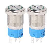 Interruttore a Pulsante Momentaneo 16mm, 5 Pin, Tondo Piatto con LED e Numero 1 - Impermeabile IP65, Acciaio Inossidabile, Facile Installazione (220 della CA)