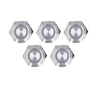Interruttore a Pulsante Momentaneo 5 Pezzi, Tocco Leggero, Ripristino Automatico, Fare su Interruttori a Pulsante in Metallo Ultra Sottili e Impermeabili (AC220V WHITE)