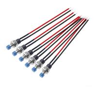 Interruttore a pulsante momentaneo, 6 pezzi pre-cablati 1A 250 V AC, foro di montaggio da 7 mm per pannello di controllo elettronico fai da te (C)
