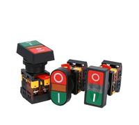 Interruttore a pulsante momentaneo a doppia testa con lampada a LED 22/25mm 24V 220V 380V ON/OFF START STOP 1NO 1NC 2 pulsanti(PPBB,24VDC)