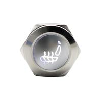 Interruttore a pulsante momentaneo/a scatto da 19 mm in metallo con icone luminose, 12 V for riscaldamento sedili auto, 1 pz.(White Led,19MM_LATCHING)