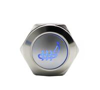 Interruttore a pulsante momentaneo/a scatto da 19 mm in metallo con icone luminose, 12 V for riscaldamento sedili auto, 1 pz.(Bule Led,19MM_LATCHING)