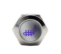 Interruttore a pulsante momentaneo/a scatto da 19 mm in metallo con icone luminose, 12 V for riscaldamento sedili auto, 1 pz.(Purple Led,19MM_MOMENTARY)