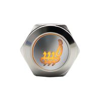 Interruttore a pulsante momentaneo/a scatto da 19 mm in metallo con icone luminose, 12 V for riscaldamento sedili auto, 1 pz.(Yellow Led,19MM_MOMENTARY)