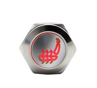 Interruttore a pulsante momentaneo/a scatto da 19 mm in metallo con icone luminose, 12 V for riscaldamento sedili auto, 1 pz.(Red Led,19MM_MOMENTARY)