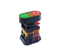 Interruttore a pulsante momentaneo APBB-22N da 22 mm, 220 V CA, ON/OFF, START/STOP, 1 NO NC, con lampada LED gialla(AC380V)