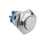 Interruttore a pulsante momentaneo con guscio metallico da 16 mm, 220 V/120 V, in ottone nichelato, 1 NO, terminale a vite, 10 pezzi(High round head,Pin Terminal)