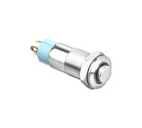 Interruttore a pulsante momentaneo con luce LED blu IP65 da 12 V, 10 mm, 1 NO, anello illuminato/punto LED, in acciaio inossidabile, 5 pezzi(Dot led,Reset-Momentary)