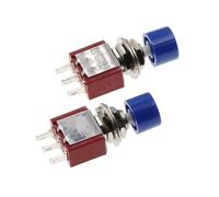Interruttore a pulsante momentaneo con ritorno automatico C-NO-NC da 6 mm, 3 pin, ON-(ON) 2 A 250 V CA/5 A 120 V CA, 1 pezzo(Blue)