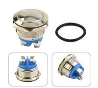 Interruttore a pulsante momentaneo da 19 mm per barche, costruzione in acciaio inossidabile, grado di impermeabilità IP67, valutazione elettrica 30A/12V CC, terminale a vite