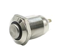 Interruttore a pulsante momentaneo in acciaio inossidabile da 12 mm con luce LED e clacson for auto, 3 V, 5 V, 12 V, 24 V, 1 pz.(Yellow,220V)