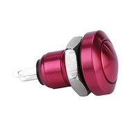 Interruttore a pulsante momentaneo, Keenso 1A 24V Mini pulsante impermeabile Involucro in lega di zinco-alluminio adatto per fori di montaggio 8 mm(Rosso)