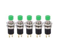 Interruttore a pulsante momentaneo, reset, blocco jog, interruttore libero, 3 A 220 V CA, pulsante SPST, normalmente aperto (NO), cappuccio nero, rosso e verde(Green-5pcs)