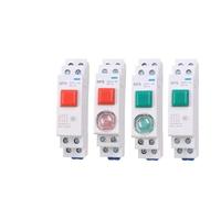 Interruttore a pulsante NP9 AC 220V 24V con scheda a pulsante Din Rail, reset con luce di segnalazione a LED mobile, interruttore a pulsante 2NO 2NC(RED,LED 220V 2NO 1NC)
