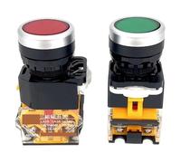 Interruttore a pulsante piatto LA38-11 Rosso Verde Reset automatico 22mm Start Stop One Aperto Chiuso 1 pezzo(LA38-11Black)