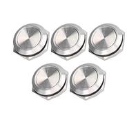 Interruttore a Pulsante Piatto Superiore, Interruttore a Pulsante in Acciaio Inossidabile 5 Pezzi, Accessori di Alimentazione con Terminale a Vite Impermeabile 0-220V(19 mm)