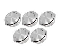 Interruttore a Pulsante Piatto Superiore, Interruttore a Pulsante in Acciaio Inossidabile 5 Pezzi, Accessori di Alimentazione con Terminale a Vite Impermeabile 0-220V(22 mm)