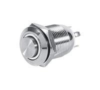 Interruttore a pulsante Power LED auto, Keenso 12mm Auto 1NO Interruttore a pulsante momentaneo in metallo impermeabile a pulsante 4 pin(White)