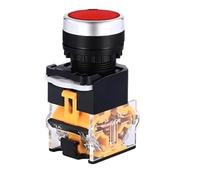 Interruttore a pulsante Pulsante di accensione e spegnimento autobloccante rotondo 1NO/1NC istantaneo con indicatore LED luminoso Auto-recupero(LA38-11D Red,5PCS,Self-locking)