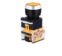 Interruttore a pulsante Pulsante di accensione e spegnimento autobloccante rotondo 1NO/1NC istantaneo con indicatore LED luminoso Auto-recupero(LA38-11D Yellow,100PCS,Self-locking)