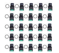 Interruttore a pulsante quadrato 25 pezzi Interruttori autobloccanti a 8 pin in ottone ABS con luce 16mm 12V per apparecchiature di automazione e progetti fai-te (verde)