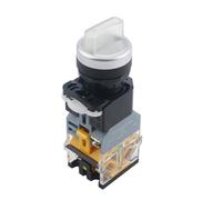 Interruttore a pulsante rotante con luce 22 mm 2 posizioni 3 posizioni con manopola LED di bloccaggio interruttori testa rossa verde LA38-11XD/2 4 pezzi(White,2 POSITION (1NO 1NC)_220V)
