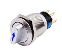 Interruttore a pulsante rotativo da 19 mm a 3 posizioni 2NO2NC 110220V con livello di protezione migliorato per condizioni industriali (bianco)