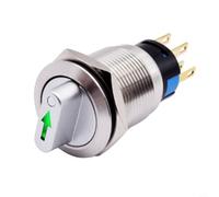 Interruttore a pulsante rotativo da 19 mm con valutazione IP66 e costruzione per prestazioni di lunga durata (bianco)